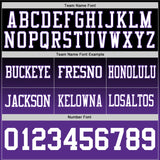 Custom Black White-Purple Authentic Fade Fashion Football Jersey