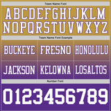 Custom Old Gold White-Purple Authentic Fade Fashion Football Jersey