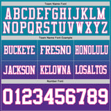 Custom Teal White Purple-Pink Authentic Fade Fashion Football Jersey