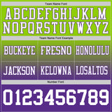 Custom Neon Green White-Purple Authentic Fade Fashion Football Jersey