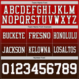 Custom Red White-Brown Authentic Fade Fashion Football Jersey