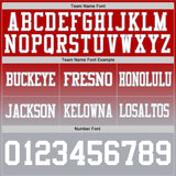 Custom Red White-Gray Authentic Fade Fashion Football Jersey