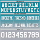 Custom Teal White-Gray Authentic Fade Fashion Football Jersey