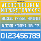 Custom Yellow White-Powder Blue Authentic Fade Fashion Football Jersey