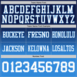 Custom Navy White-Powder Blue Authentic Fade Fashion Football Jersey