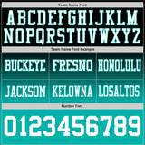 Custom Black White-Aqua Authentic Fade Fashion Football Jersey