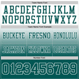 Custom White Midnight Green Authentic Fade Fashion Football Jersey