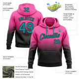 Custom Stitched Pink Teal-Black Fade Fashion Sports Pullover Sweatshirt Hoodie