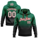 Custom Stitched Kelly Green White Black-Red Fade Fashion Sports Pullover Sweatshirt Hoodie