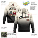 Custom Stitched Cream Vintage USA Flag-Black Fade Fashion Sports Pullover Sweatshirt Hoodie