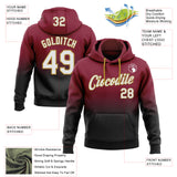 Custom Stitched Crimson White Black-Old Gold Fade Fashion Sports Pullover Sweatshirt Hoodie