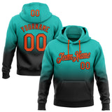 Custom Stitched Aqua Orange-Black Fade Fashion Sports Pullover Sweatshirt Hoodie