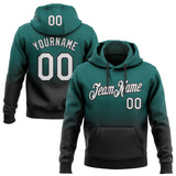 Custom Stitched Midnight Green White-Black Fade Fashion Sports Pullover Sweatshirt Hoodie