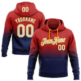 Custom Stitched Red White Navy-Gold Fade Fashion Sports Pullover Sweatshirt Hoodie