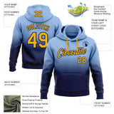 Custom Stitched Light Blue Gold-Navy Fade Fashion Sports Pullover Sweatshirt Hoodie