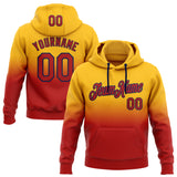 Custom Stitched Gold Red-Navy Fade Fashion Sports Pullover Sweatshirt Hoodie