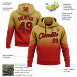 Custom Stitched Old Gold Red-Black Fade Fashion Sports Pullover Sweatshirt Hoodie