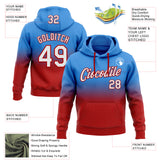 Custom Stitched Powder Blue White-Red Fade Fashion Sports Pullover Sweatshirt Hoodie