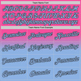 Custom Stitched Pink Light Blue-Black Fade Fashion Sports Pullover Sweatshirt Hoodie