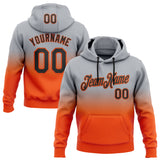 Custom Stitched Gray Black-Orange Fade Fashion Sports Pullover Sweatshirt Hoodie
