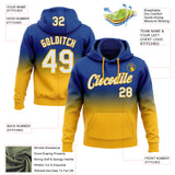 Custom Stitched Royal White-Gold Fade Fashion Sports Pullover Sweatshirt Hoodie