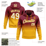 Custom Stitched Crimson White-Gold Fade Fashion Sports Pullover Sweatshirt Hoodie