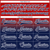 Custom Red Navy-White Fade Fashion Hockey Lace Neck Jersey