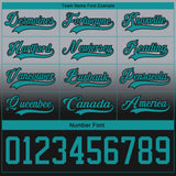 Custom Gray Teal-Black Fade Fashion Hockey Lace Neck Jersey