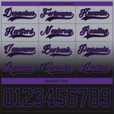 Custom Gray Black-Purple Fade Fashion Hockey Lace Neck Jersey