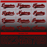 Custom Gray Black-Red Fade Fashion Hockey Lace Neck Jersey