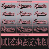 Custom Gray Black-Medium Pink Fade Fashion Hockey Lace Neck Jersey