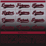 Custom Gray Black-Crimson Fade Fashion Hockey Lace Neck Jersey