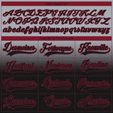 Custom Gray Black-Crimson Fade Fashion Hockey Lace Neck Jersey