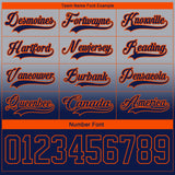 Custom Gray Navy-Orange Fade Fashion Hockey Lace Neck Jersey