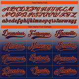 Custom Gray Navy-Orange Fade Fashion Hockey Lace Neck Jersey