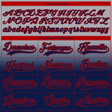 Custom Gray Navy-Red Fade Fashion Hockey Lace Neck Jersey