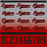 Custom Gray Black-Red Fade Fashion Hockey Lace Neck Jersey