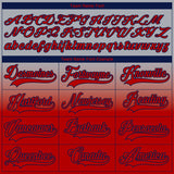 Custom Gray Red-Navy Fade Fashion Hockey Lace Neck Jersey