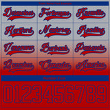 Custom Gray Red-Royal Fade Fashion Hockey Lace Neck Jersey