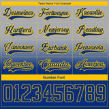Custom Gray Royal-Yellow Fade Fashion Hockey Lace Neck Jersey