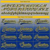 Custom Gray Royal-Yellow Fade Fashion Hockey Lace Neck Jersey