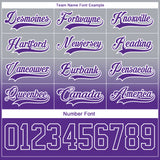 Custom Gray Purple-White Fade Fashion Hockey Lace Neck Jersey