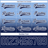 Custom Light Blue Navy-White Fade Fashion Hockey Lace Neck Jersey