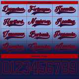 Custom Light Blue Navy-Red Fade Fashion Hockey Lace Neck Jersey