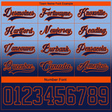 Custom Light Blue Navy-Orange Fade Fashion Hockey Lace Neck Jersey