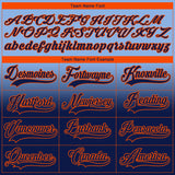 Custom Light Blue Navy-Orange Fade Fashion Hockey Lace Neck Jersey