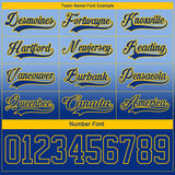 Custom Light Blue Royal-Yellow Fade Fashion Hockey Lace Neck Jersey