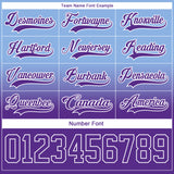 Custom Light Blue Purple-White Fade Fashion Hockey Lace Neck Jersey