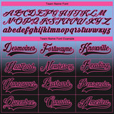 Custom Light Blue Black-Pink Fade Fashion Hockey Lace Neck Jersey
