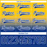 Custom Yellow Royal-White Fade Fashion Hockey Lace Neck Jersey